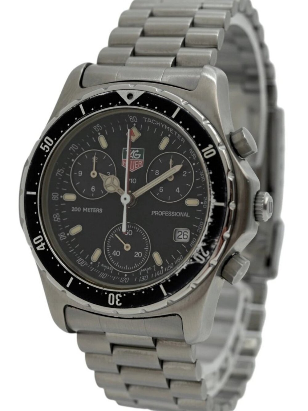 Tag Heuer 37mm Men's 2000 Series Swiss Quartz Chronograph SS Watch- Ref: CE1112!